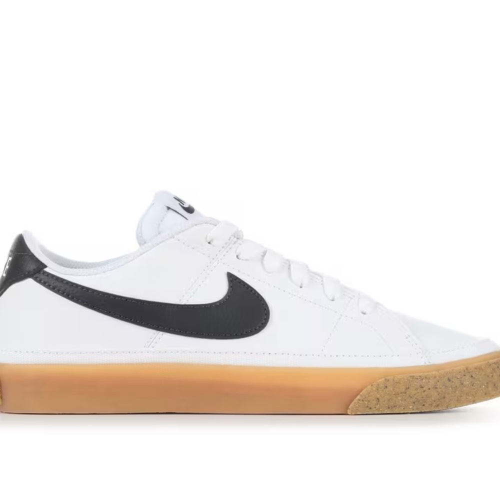 Nike women White and Black Sneakers with Gum Sole court legacy